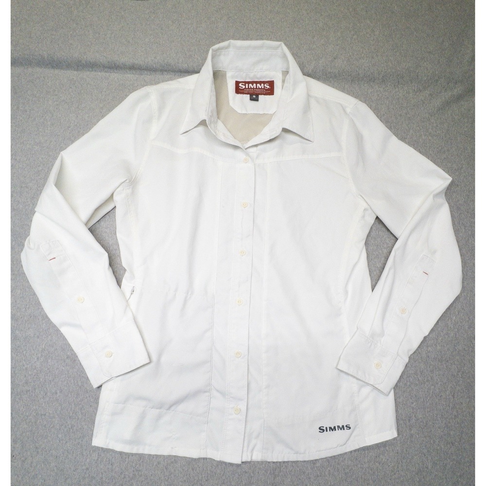 Simms Fishing Performance Button Front Shirt Womens Small Gorpcore Outdoors Lake